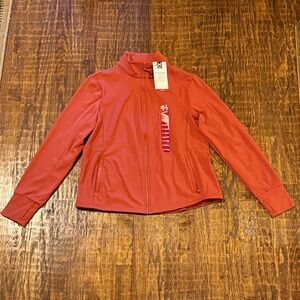 NWT Women’s XL Burnt Orange Athletic Zip-Up Jacket Cinched Waist Extra-Warm Yoga
